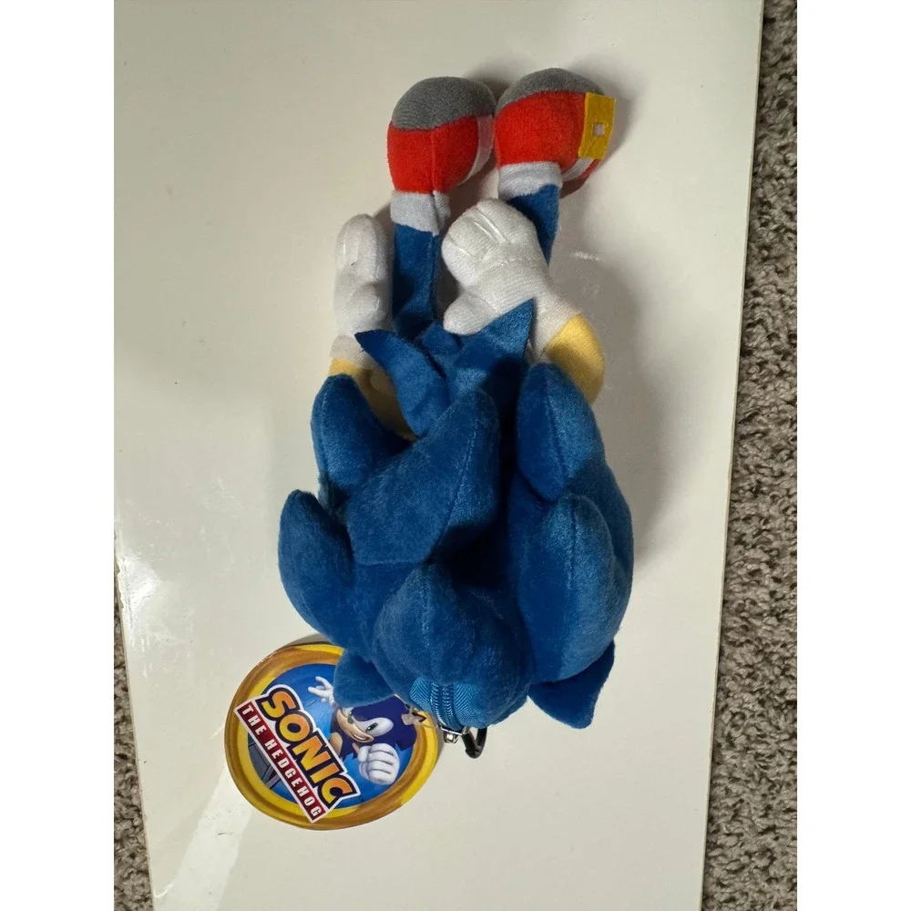 Sonic the Hedgehog Plush Clip On Coin Purse SEGA Blue Backpack Hanger NWT